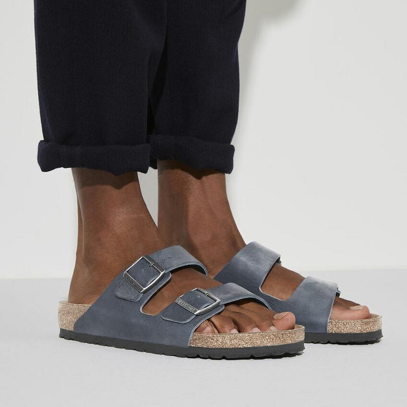 Birkenstock Natural Lær Arizona Herre Grå | NO 317ILH